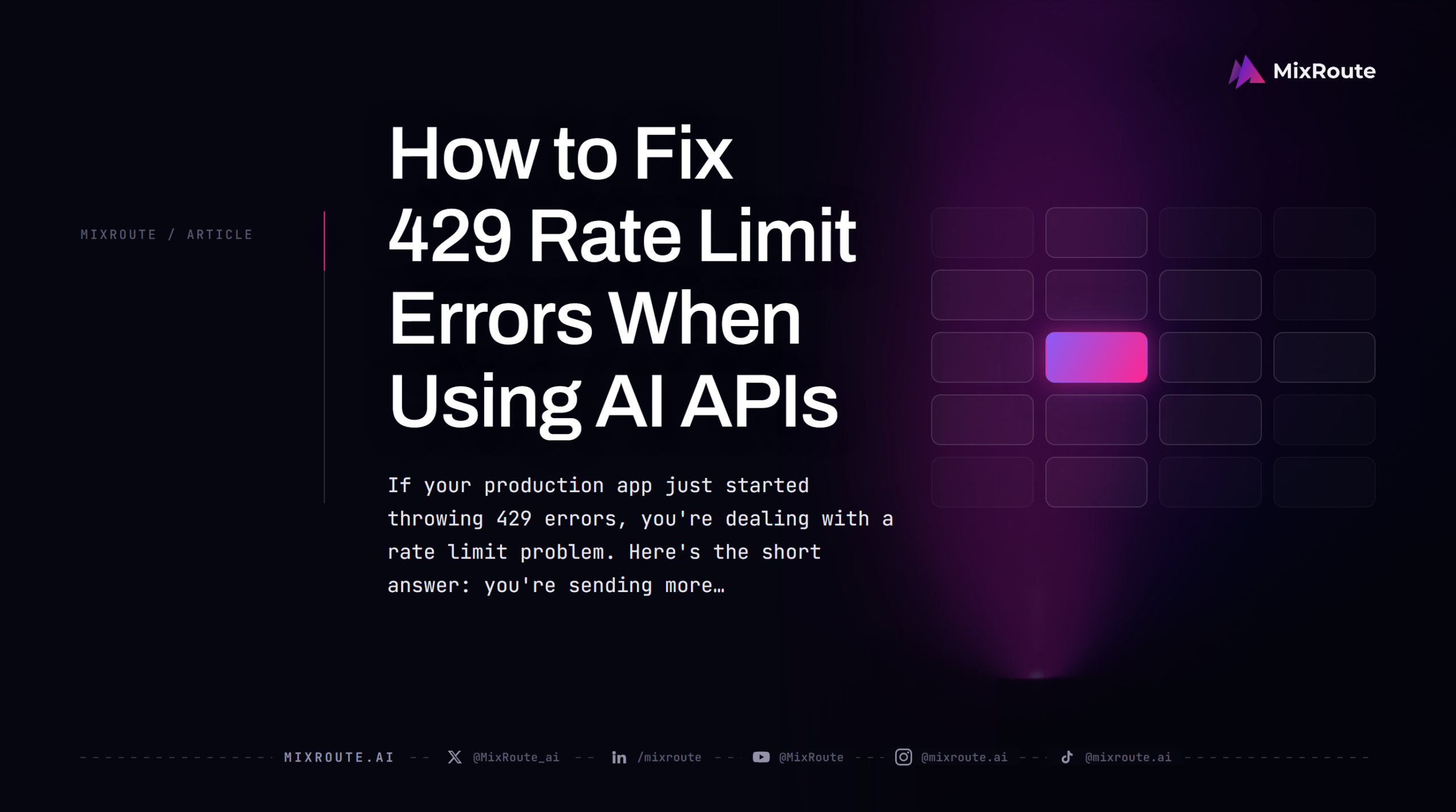 Article cover: How to Fix 429 Rate Limit Errors When Using AI APIs