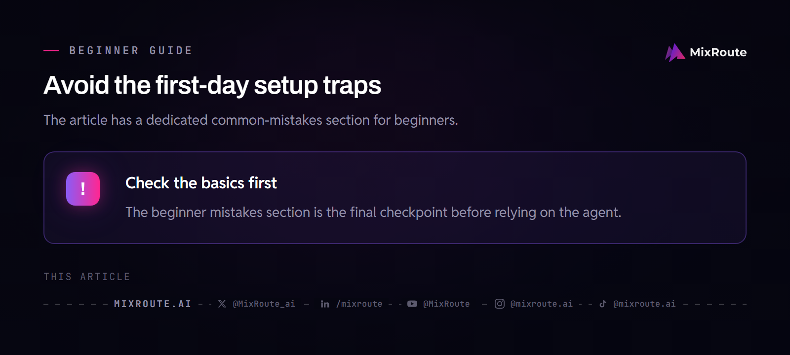 The beginner checklist for avoiding common Hermes Agent setup mistakes