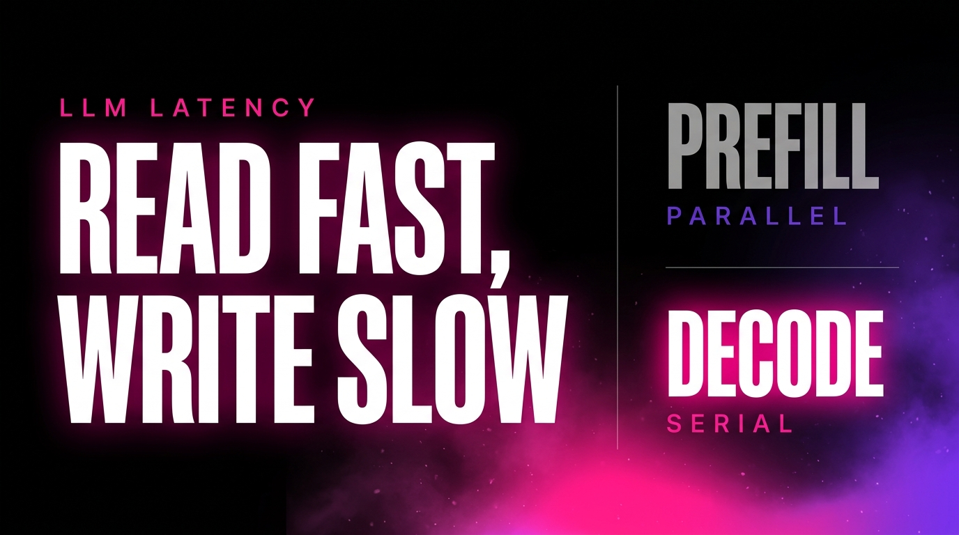 LLM latency explained by its two phases, parallel prefill for reading the prompt and serial decode for writing the response.