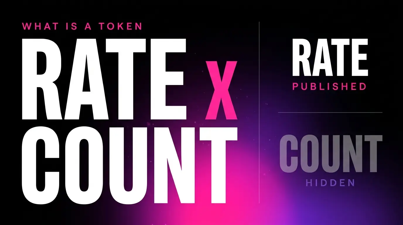 An AI bill is a rate multiplied by a token count, with the rate published and the count hidden.