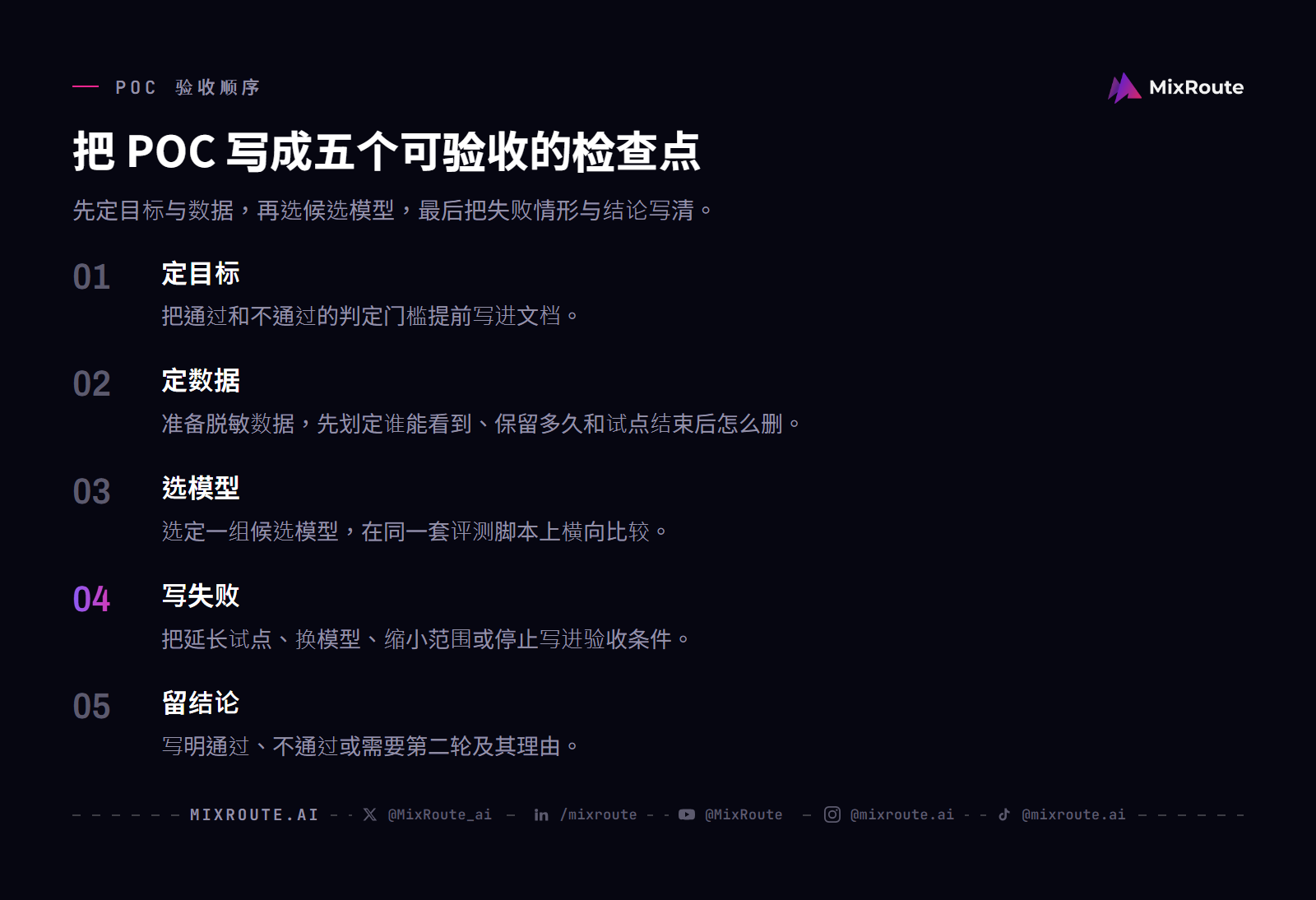 新加坡马来西亚企业采购 AI API:从 POC 到上线的核对清单 2 AI API 企业 POC 五步验收流程:先定目标与数据,再选候选模型,写清失败情形并留下结论。