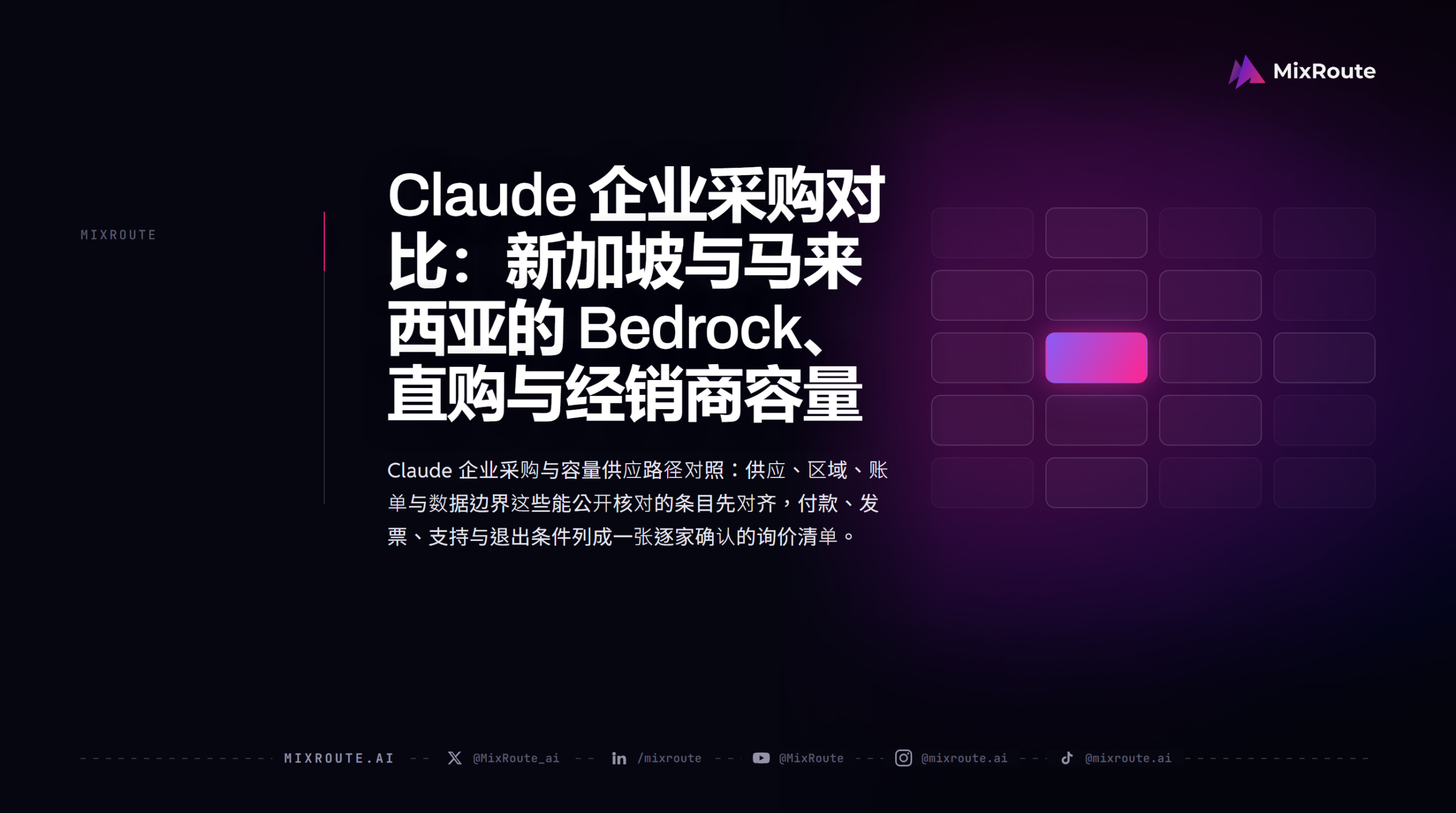 Claude 企业采购对比：新加坡与马来西亚的 Bedrock、直购与经销商容量
