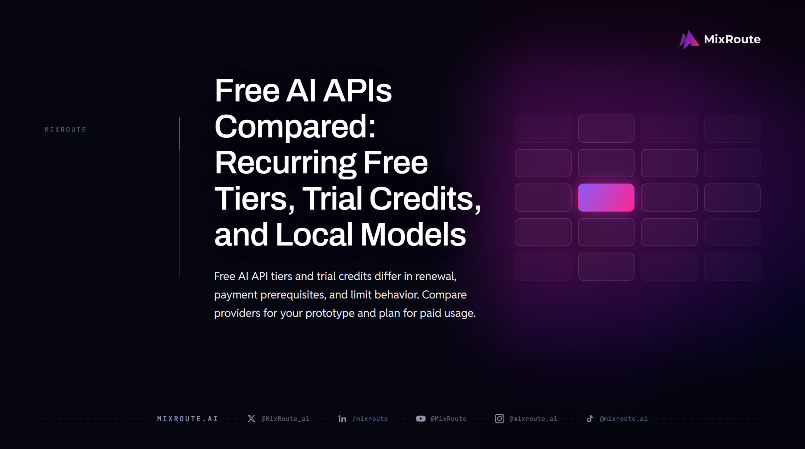 Free AI APIs Compared: Recurring Free Tiers, Trial Credits, and Local Models 1 Free AI APIs Compared: Recurring Free Tiers, Trial Credits, and Local Models
