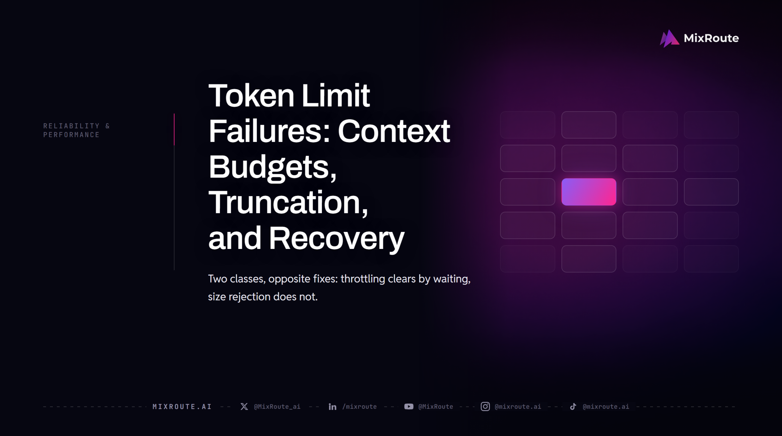 Cover for a guide to LLM API token limit failures, covering context budgets, truncation and recovery