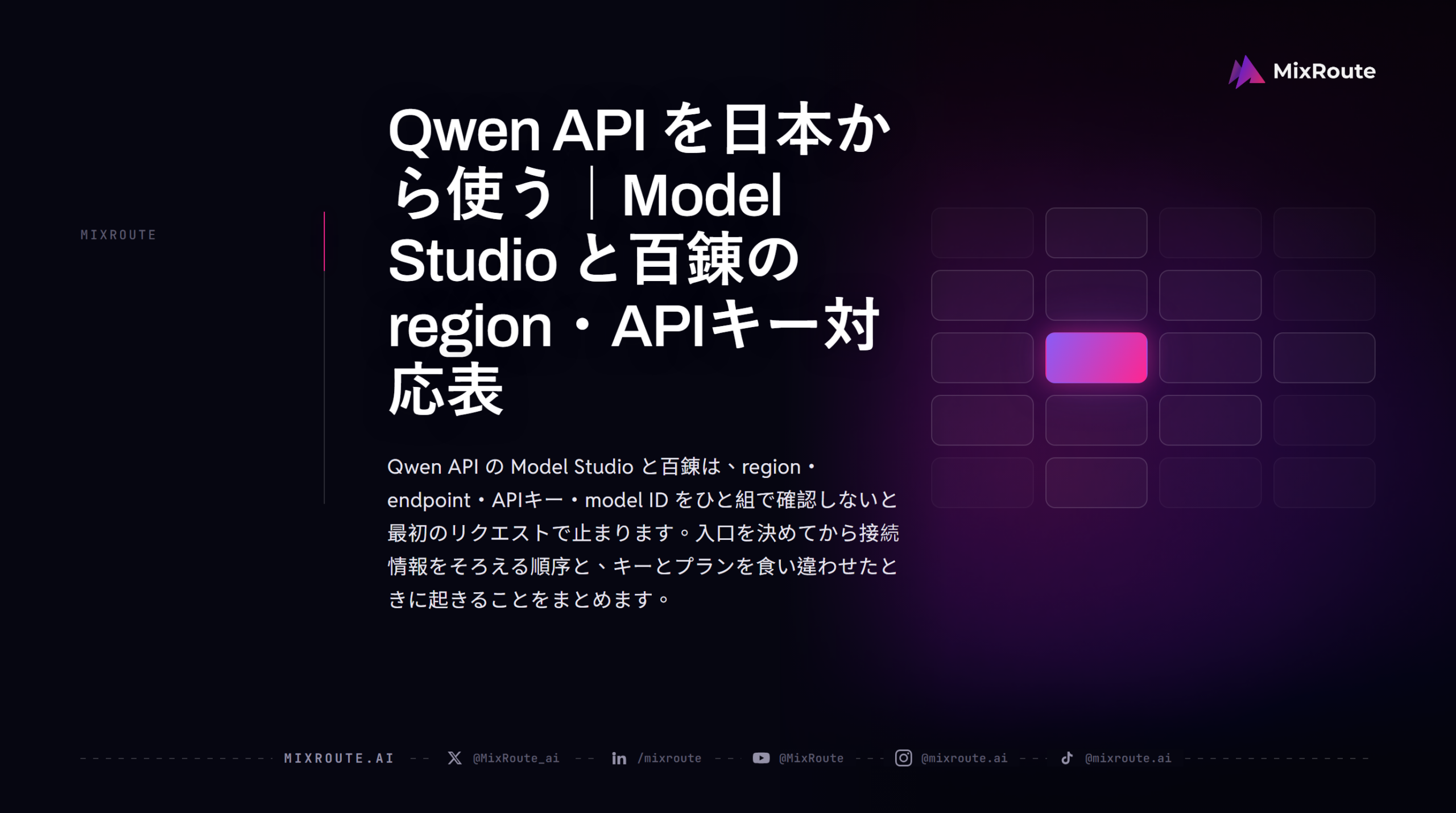 Qwen API を日本から使う|Model Studio と百錬の region・APIキー対応表 1 Qwen API を日本から使う|Model Studio と百錬の region・APIキー対応表