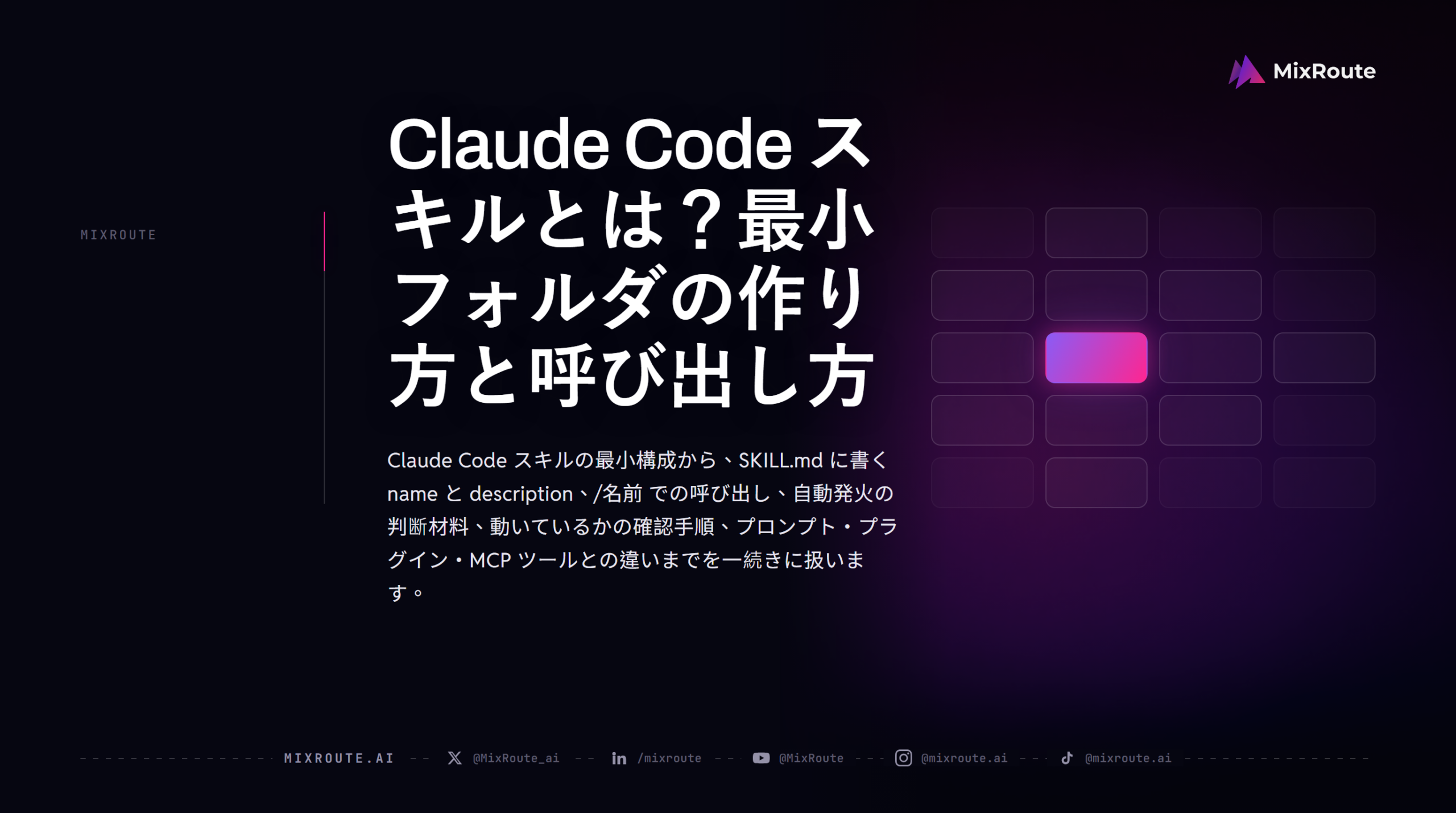 Claude Code スキルとは?最小フォルダの作り方と呼び出し方 1 Claude Code スキルとは?最小フォルダの作り方と呼び出し方