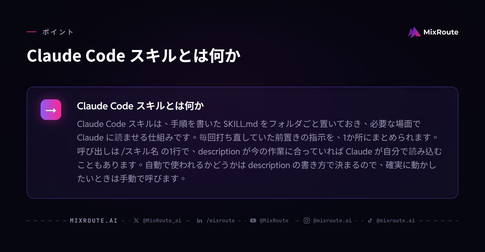 Claude Code スキルとは?最小フォルダの作り方と呼び出し方 2 Claude Code スキルとは何か