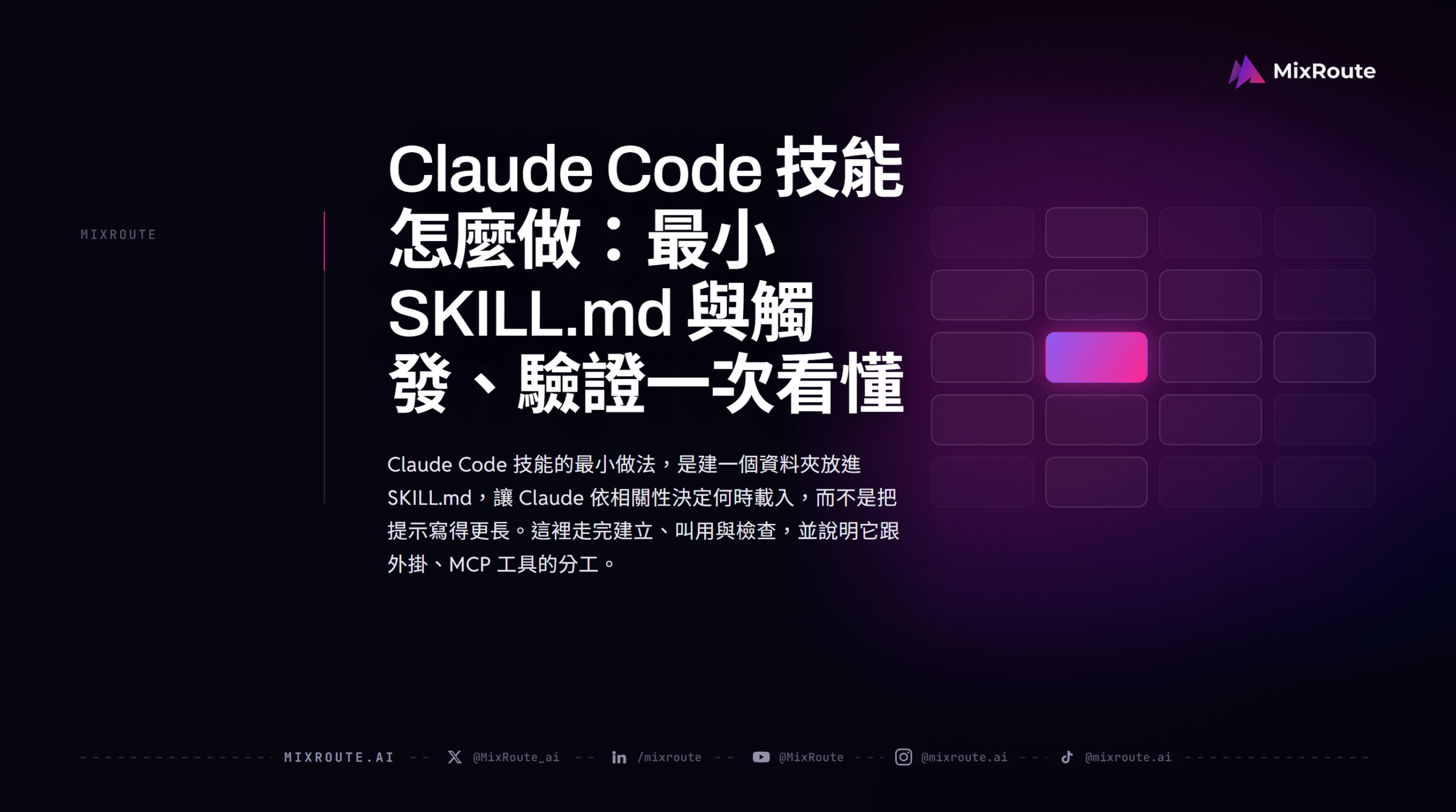 Claude Code 技能怎麼做：最小 SKILL.md 與觸發、驗證一次看懂